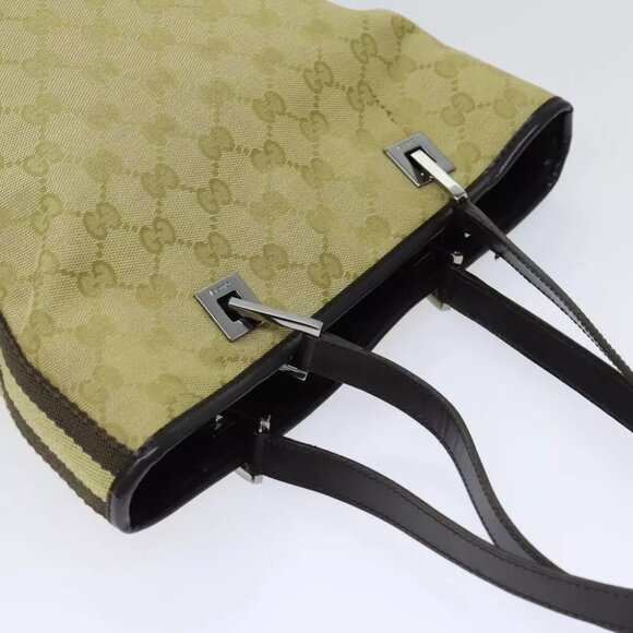 GUCCI GG Canvas Sherry Line Hand Bag Beige Brown - Picture 5 of 7